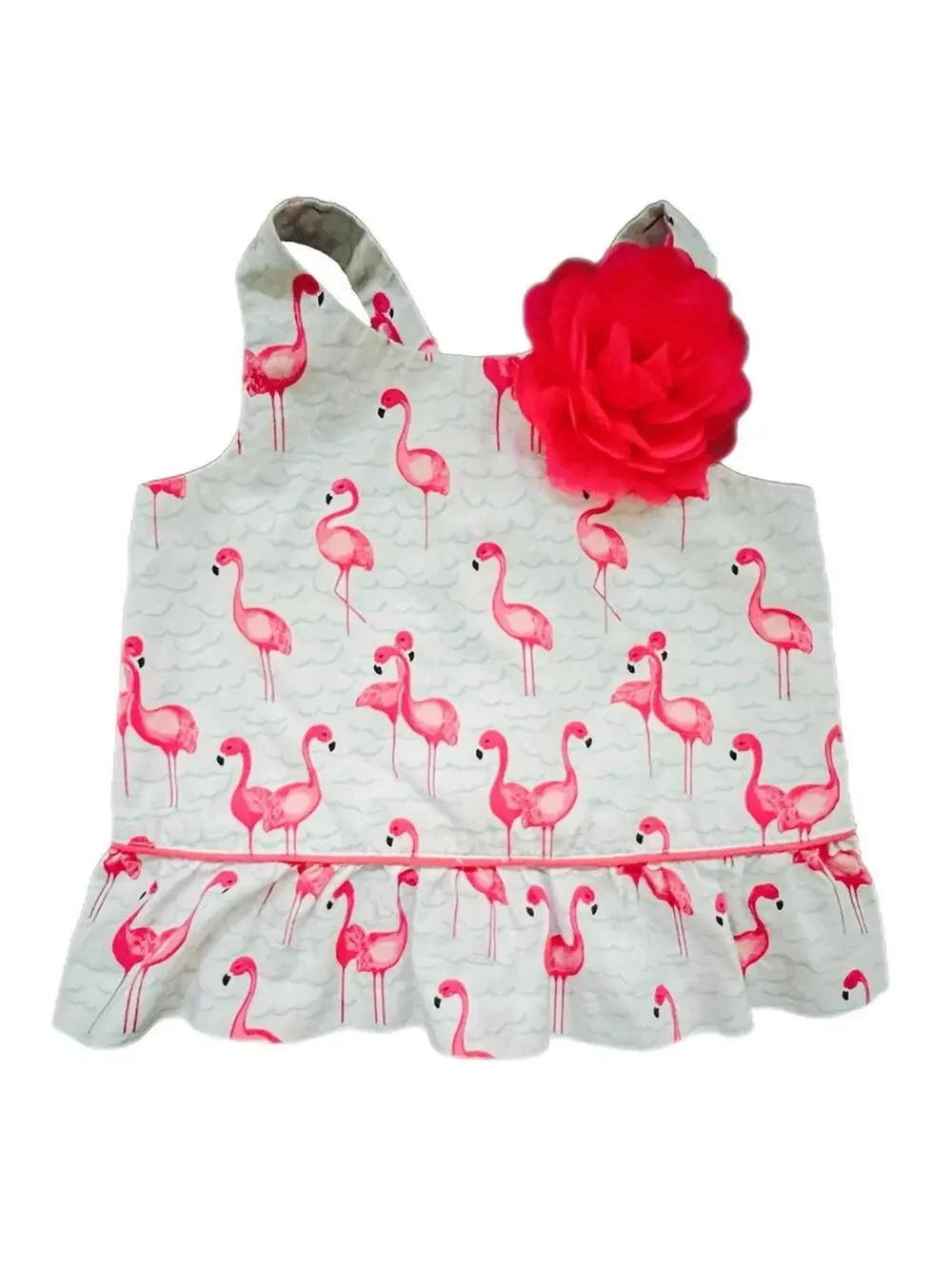 Janie‎ and Jack Flamingo Print Dress with Pink Flower